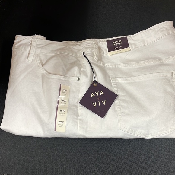 Bermuda high rise white jeans shorts - Picture 9 of 10